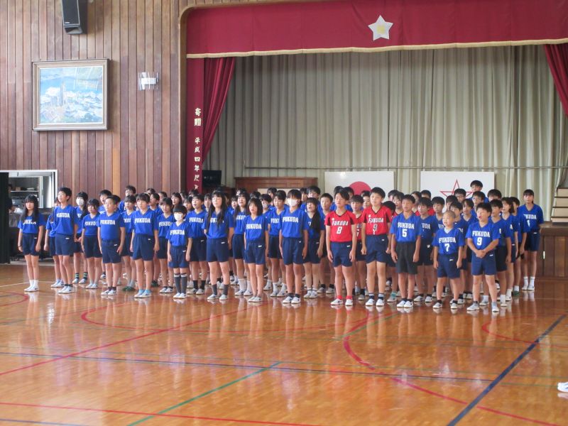 「小体会出場選手を励ます会」〜6年生の勇姿とバトンを受ける5年生〜の画像