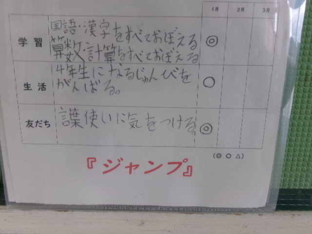 3年生　生活のふりかえりの画像