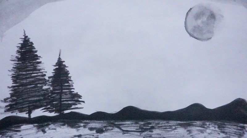 （６年生）図画工作科　～墨の達人～の画像