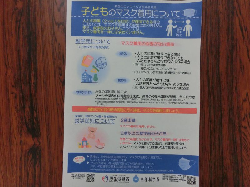 学校生活における生徒のマスク着用についての画像