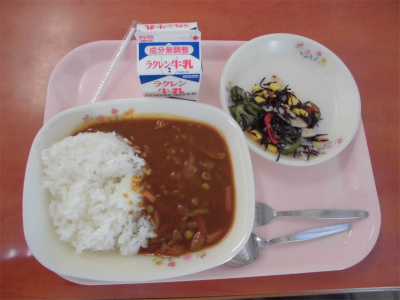 今日の給食　ハヤシライスの画像