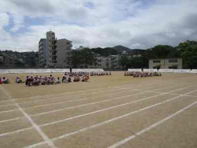 運動会練習＝附属小学校運動場の画像